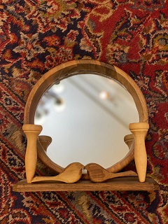 آینه و شمعدان چوب گردو